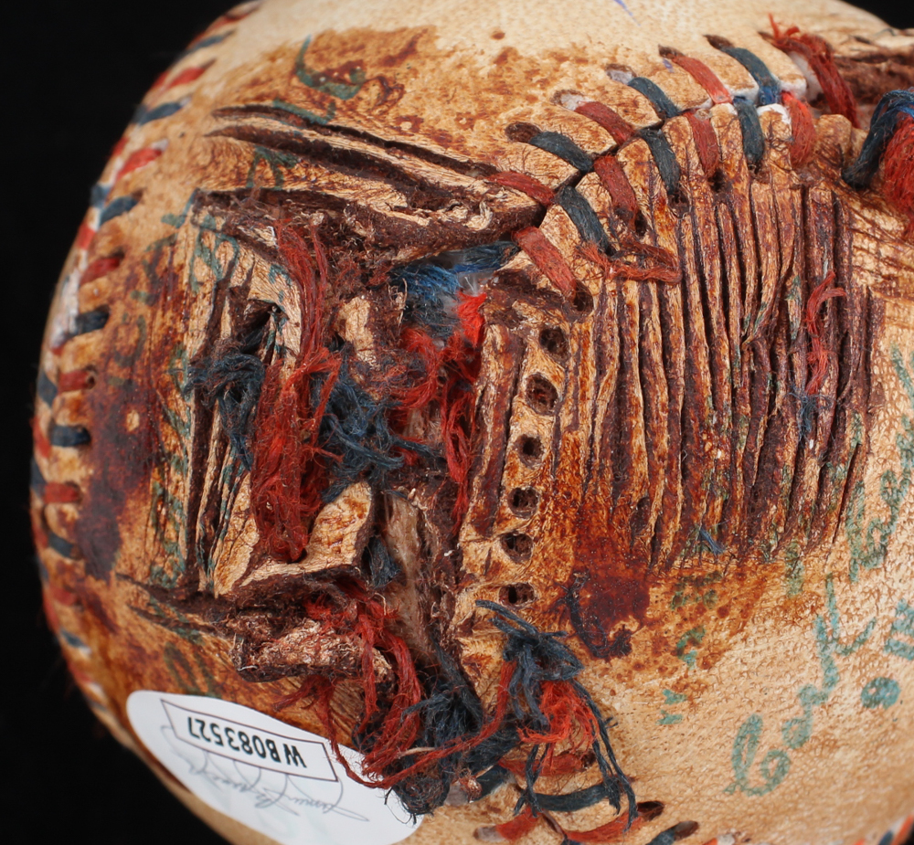 "The Sandlot" Prop Replica Baseball Cast-Signed & Inscribed by (8) with Marty York, Chauncey Leopardi, Tom Guiry, Shane Obedinzki (JSA) at PristineAuction.com "The Sandlot" Prop Replica Baseball Cast-Signed & Inscribed by (8) with Marty York, Chauncey Leopardi, Tom Guiry, Shane Obedinzki (JSA) at PristineAuction.com