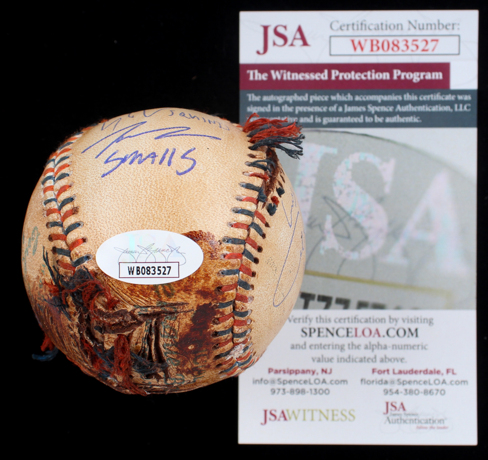 "The Sandlot" Prop Replica Baseball Cast-Signed & Inscribed by (8) with Marty York, Chauncey Leopardi, Tom Guiry, Shane Obedinzki (JSA) at PristineAuction.com "The Sandlot" Prop Replica Baseball Cast-Signed & Inscribed by (8) with Marty York, Chauncey Leopardi, Tom Guiry, Shane Obedinzki (JSA) at PristineAuction.com