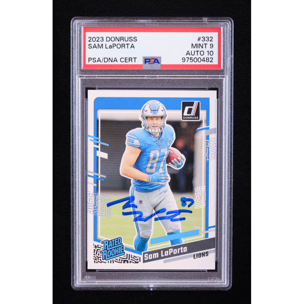 Sam LaPorta Signed 2023 Donruss #332 RR RC (PSA 9 | Autograph Graded PSA 10) at PristineAuction.com