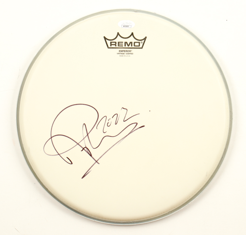 Roger Taylor Signed 13" REMO Drumhead Inscribed "2022" (JSA) at PristineAuction.com Roger Taylor Signed 13" REMO Drumhead Inscribed "2022" (JSA) at PristineAuction.com