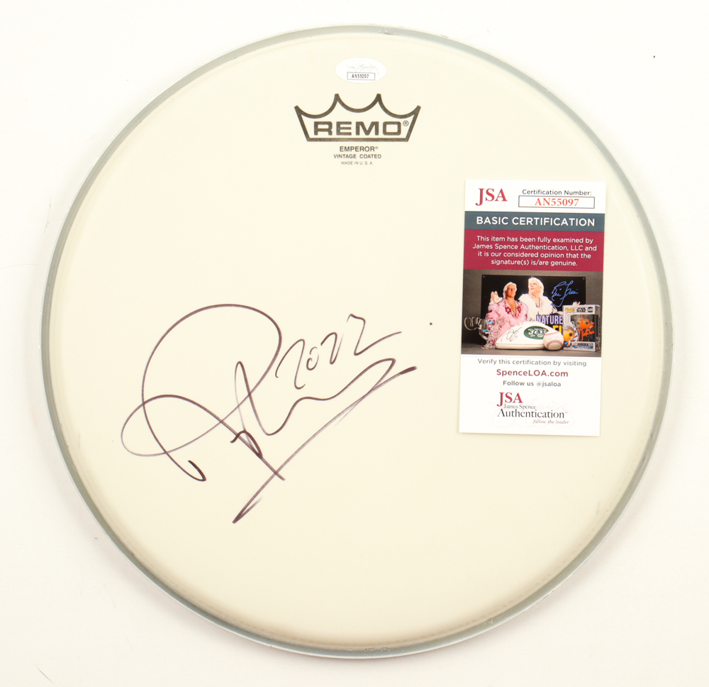 Roger Taylor Signed 13" REMO Drumhead Inscribed "2022" (JSA) at PristineAuction.com Roger Taylor Signed 13" REMO Drumhead Inscribed "2022" (JSA) at PristineAuction.com