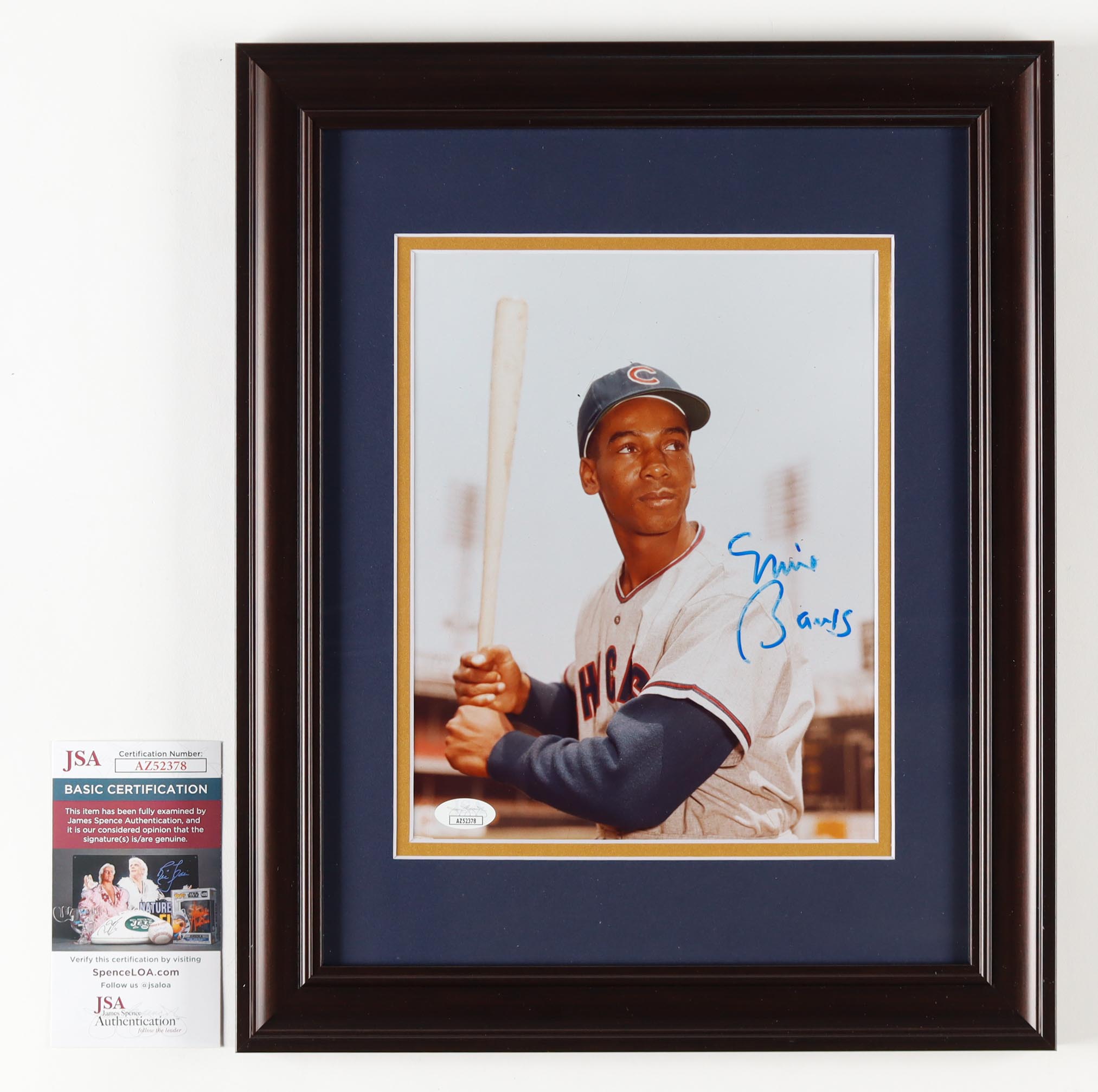 Ernie Banks Signed Cubs Custom Framed Photo Display (JSA) at PristineAuction.com Ernie Banks Signed Cubs Custom Framed Photo Display (JSA) at PristineAuction.com