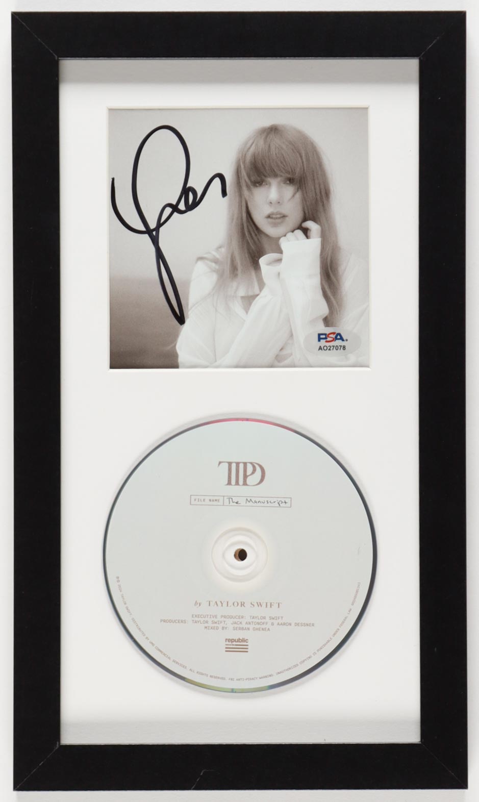 Signed Insert Cd Taylor Swift Signed Custom Framed