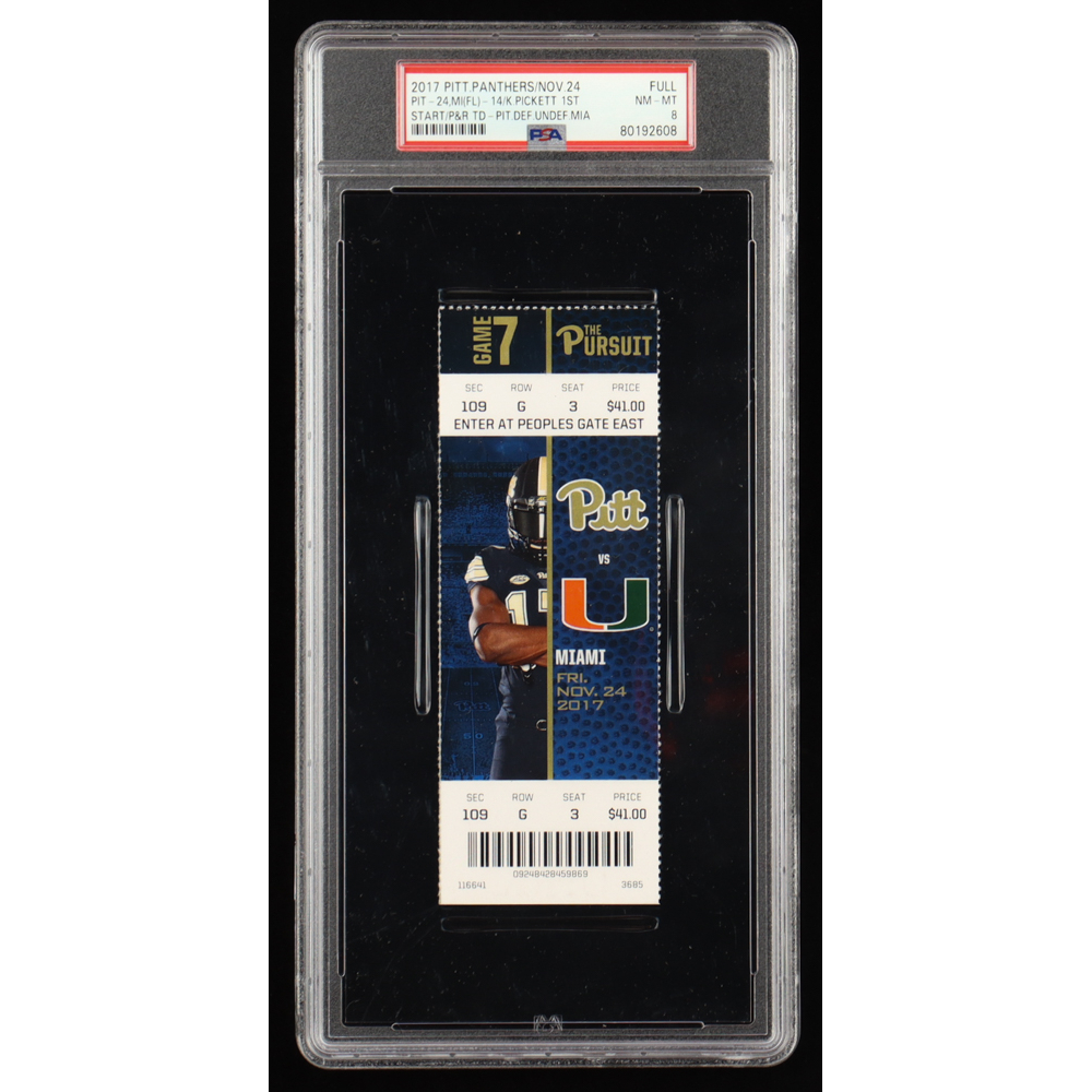 2017 Pittsburgh Panthers Defeat Miami Hurricanes Original Ticket (PSA 8) at PristineAuction.com