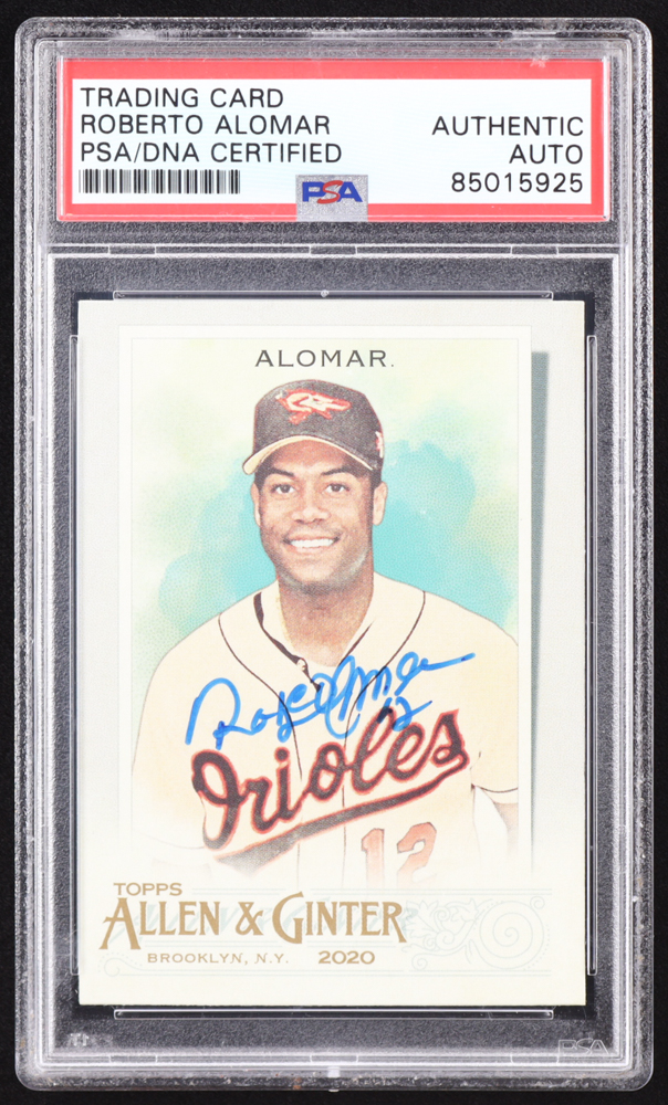 Roberto Alomar Signed 2020 Topps Allen and Ginter #134 (PSA) at PristineAuction.com Roberto Alomar Signed 2020 Topps Allen and Ginter #134 (PSA) at PristineAuction.com
