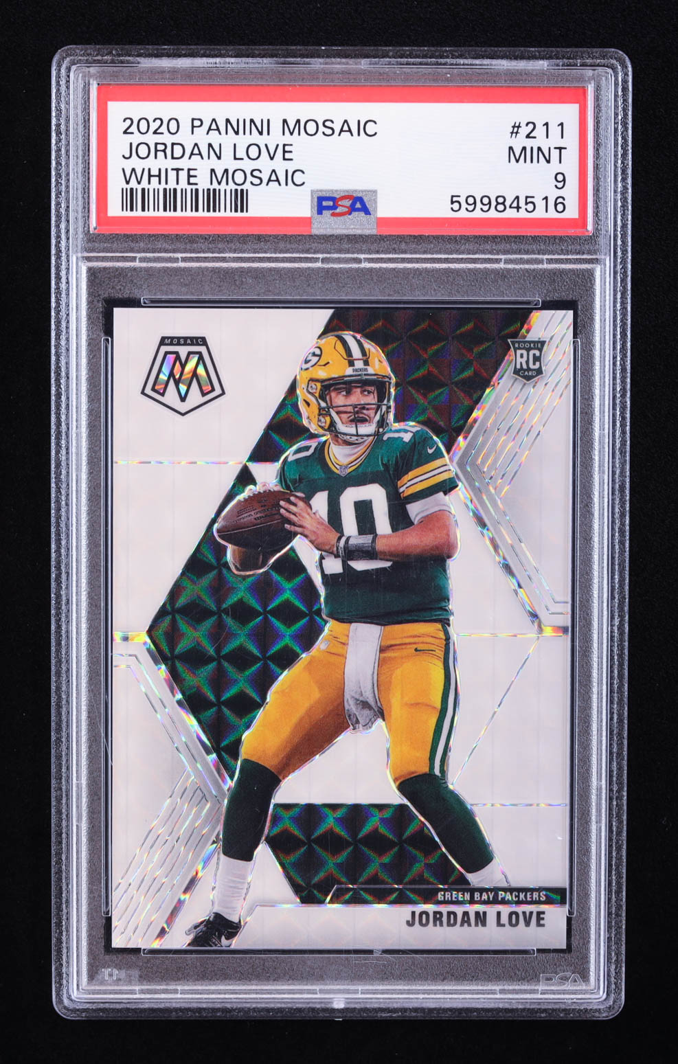 Jordan Love 2020 Panini Mosaic Mosaic White #211 #19/25 RC (PSA 9) at PristineAuction.com Jordan Love 2020 Panini Mosaic Mosaic White #211 #19/25 RC (PSA 9) at PristineAuction.com