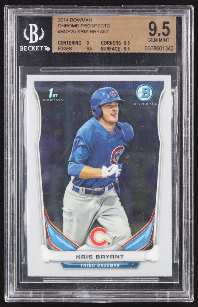 Kris Bryant 2014 Bowman Chrome Prospects #BCP25 RC (BGS 9.5) at PristineAuction.com Kris Bryant 2014 Bowman Chrome Prospects #BCP25 RC (BGS 9.5) at PristineAuction.com