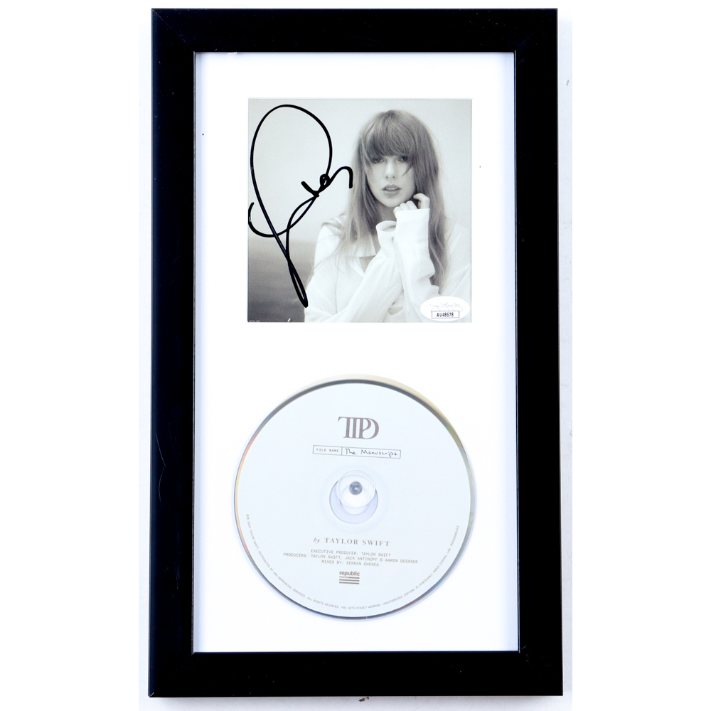 Taylor Swift Signed Custom Framed "The Tortured Poets Department" CD Album Insert Display With Disc (JSA) at PristineAuction.com