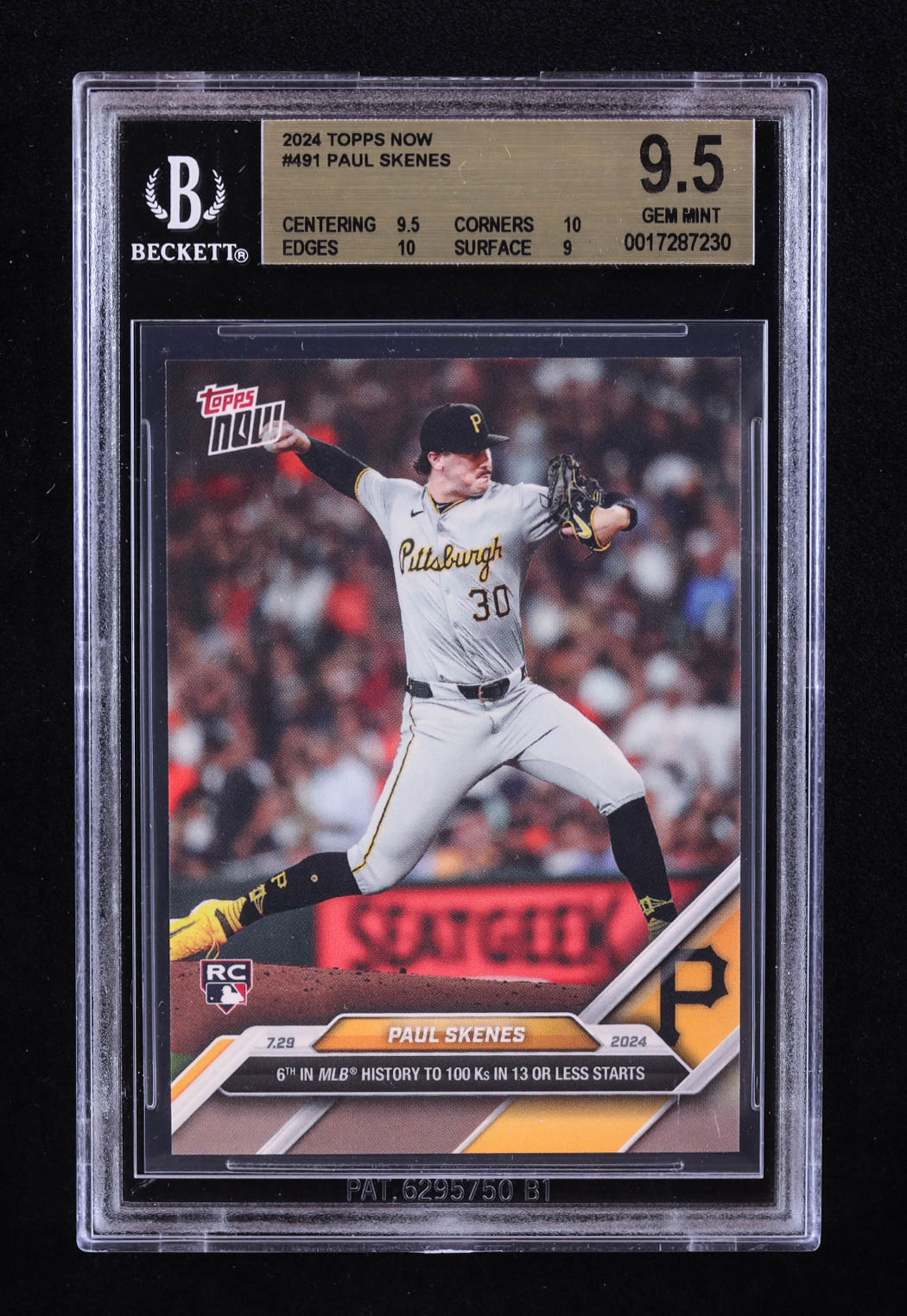 Paul Skenes 2024 Topps Now #491 RC (BGS 9.5) at PristineAuction.com Paul Skenes 2024 Topps Now #491 RC (BGS 9.5) at PristineAuction.com
