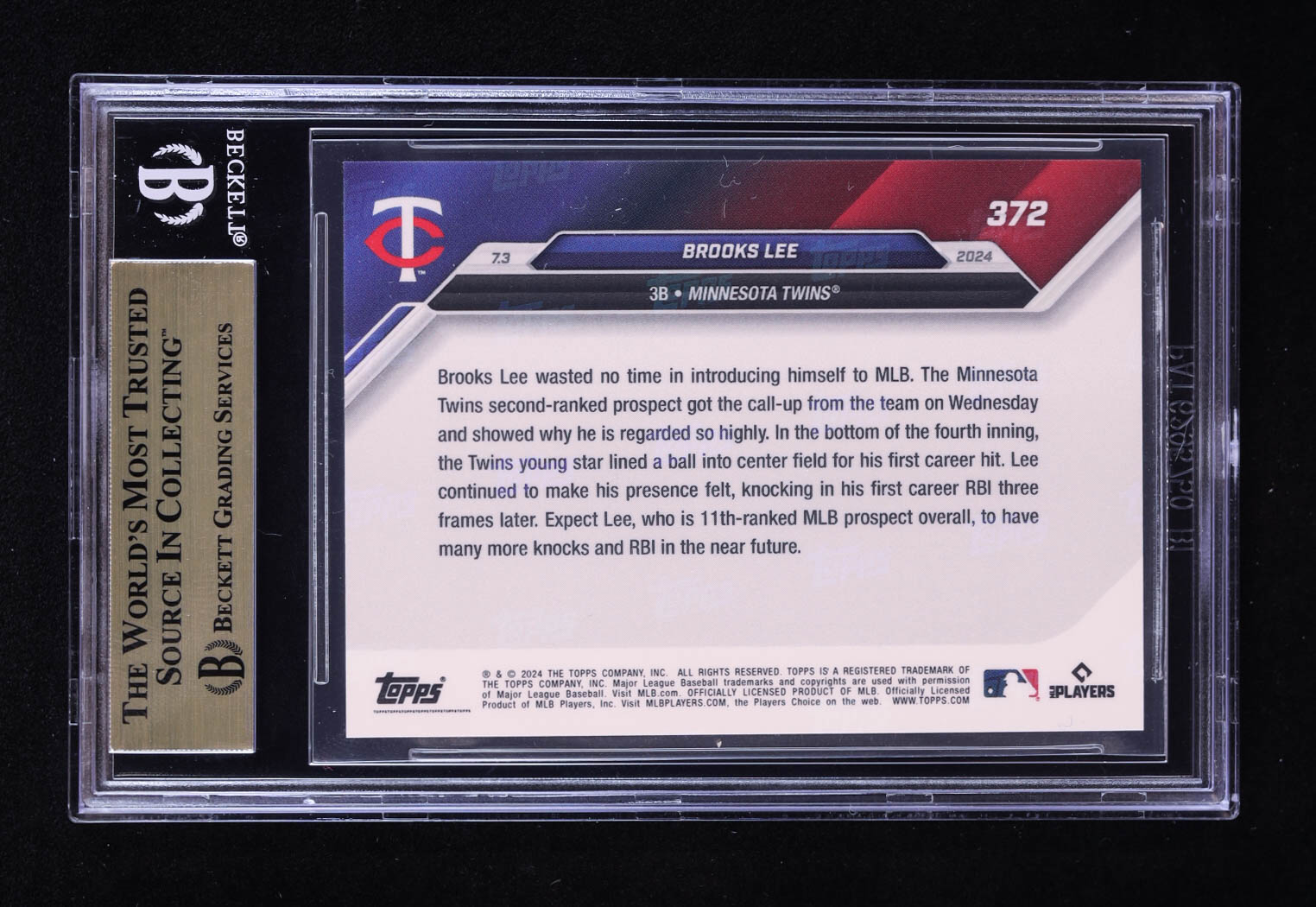 Brooks Lee 2024 Topps Now #372 RC (BGS 10) at PristineAuction.com Brooks Lee 2024 Topps Now #372 RC (BGS 10) at PristineAuction.com