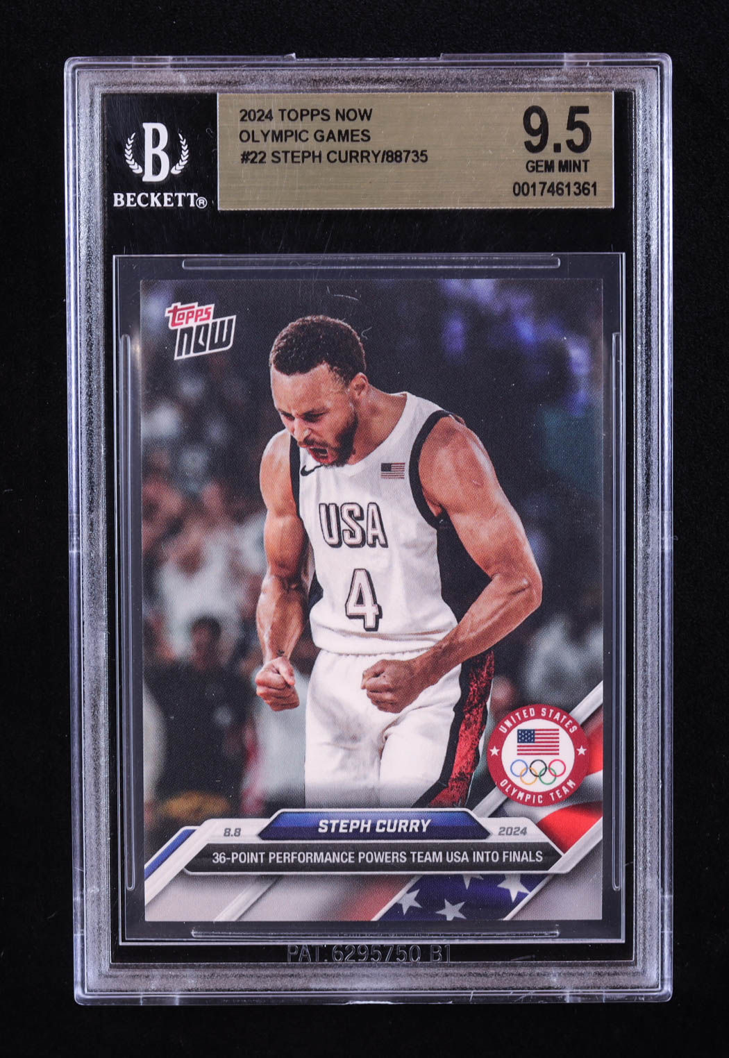 Stephen Curry 2024 Topps Now Olympic Games #22 (BGS 9.5) at PristineAuction.com Stephen Curry 2024 Topps Now Olympic Games #22 (BGS 9.5) at PristineAuction.com