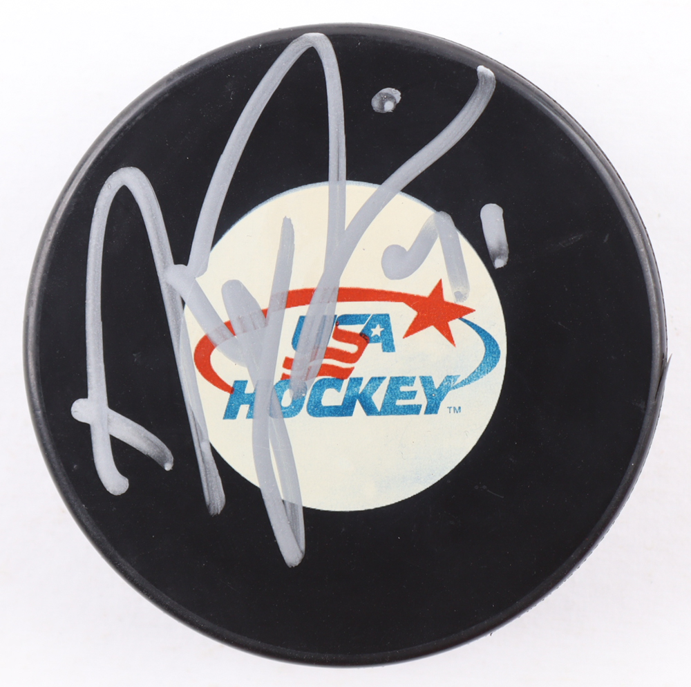 Dylan Larkin Signed USA Hockey Logo Hockey Puck (JSA) at PristineAuction.com Dylan Larkin Signed USA Hockey Logo Hockey Puck (JSA) at PristineAuction.com