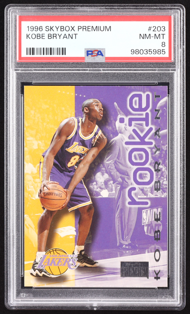 Kobe Bryant 1996-97 SkyBox Premium #203 ROO RC (PSA 8) at PristineAuction.com Kobe Bryant 1996-97 SkyBox Premium #203 ROO RC (PSA 8) at PristineAuction.com