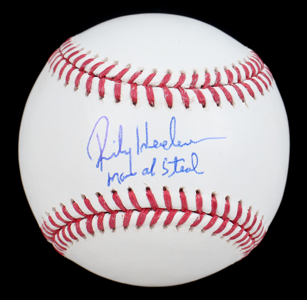 Rickey Henderson Signed OML Baseball Inscribed "Man of Steal" (Steiner) at PristineAuction.com Rickey Henderson Signed OML Baseball Inscribed "Man of Steal" (Steiner) at PristineAuction.com