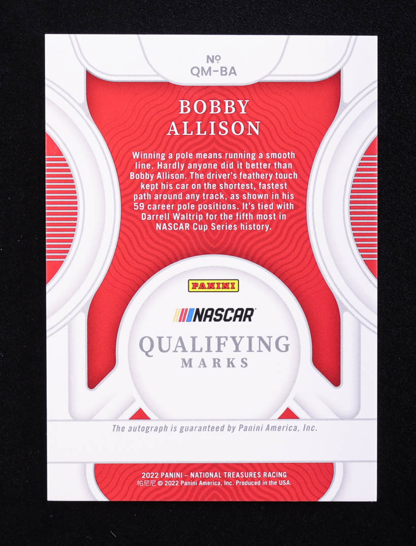 Bobby Allison 2022 Panini National Treasures Qualifying Marks Holo Gold #12 #10/10 at PristineAuction.com Bobby Allison 2022 Panini National Treasures Qualifying Marks Holo Gold #12 #10/10 at PristineAuction.com
