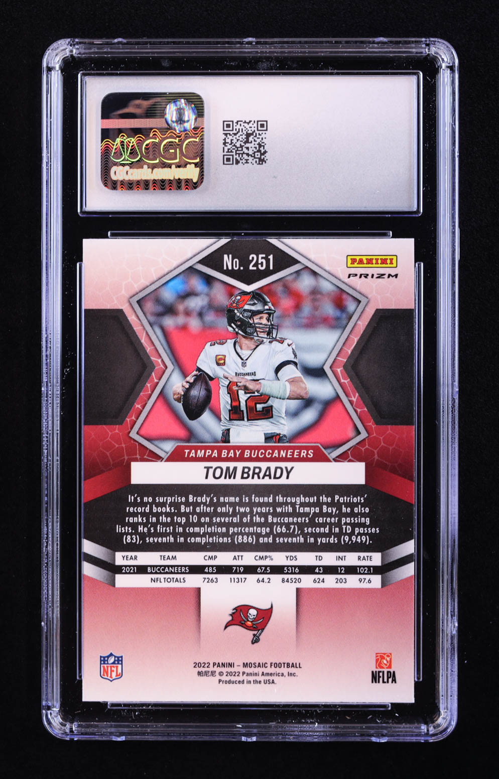 Tom Brady 2022 Panini Mosaic Mosaic Reactive Orange #251 NP (CGC 10) at PristineAuction.com Tom Brady 2022 Panini Mosaic Mosaic Reactive Orange #251 NP (CGC 10) at PristineAuction.com
