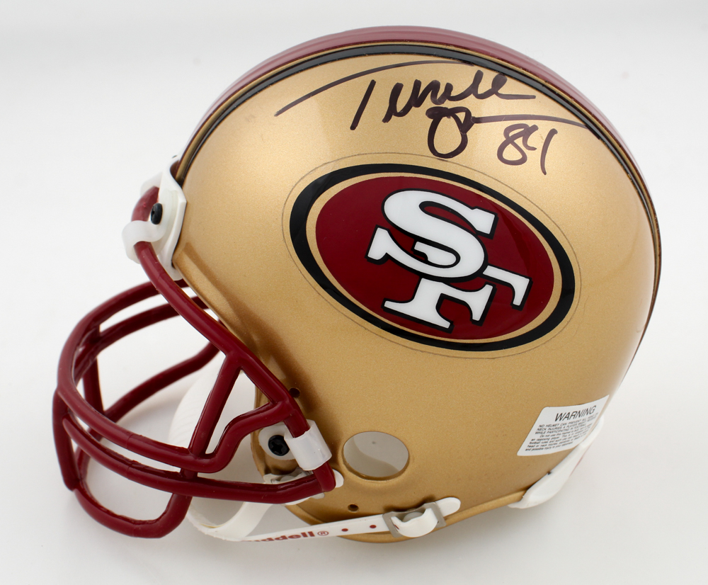 Steve Young & Terrell Owens Signed 49ers Mini Helmet (PSA) at PristineAuction.com Steve Young & Terrell Owens Signed 49ers Mini Helmet (PSA) at PristineAuction.com