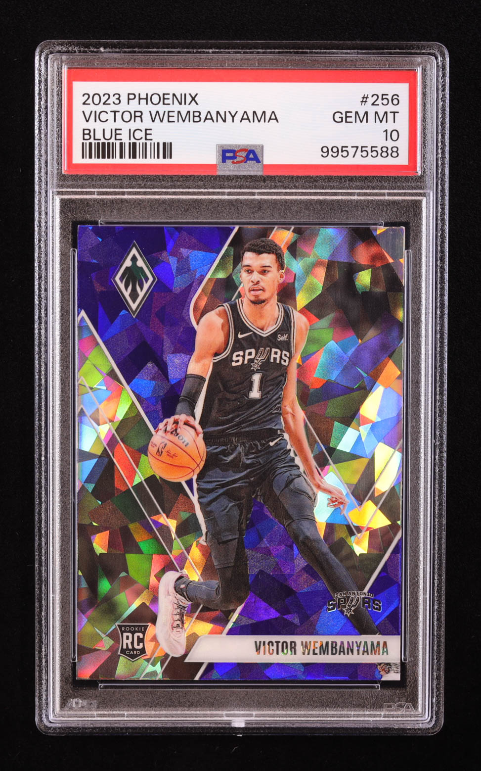 Victor Wembanyama 2023-24 Panini Phoenix Blue Ice #256 RC (PSA 10) at PristineAuction.com Victor Wembanyama 2023-24 Panini Phoenix Blue Ice #256 RC (PSA 10) at PristineAuction.com