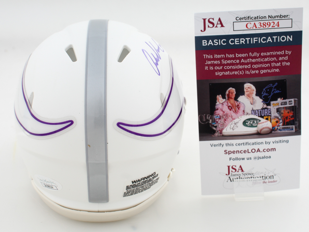 Andrew Van Ginkel Signed Vikings Salute to Service Alternate Speed Mini Helmet (JSA) at PristineAuction.com Andrew Van Ginkel Signed Vikings Salute to Service Alternate Speed Mini Helmet (JSA) at PristineAuction.com
