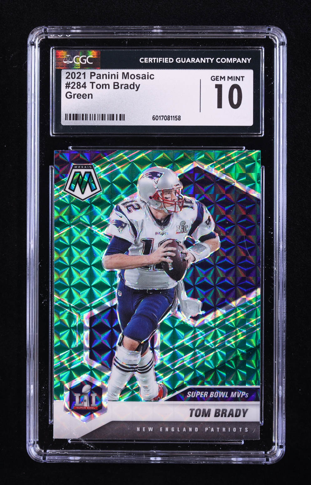 Tom Brady 2021 Panini Mosaic Mosaic Green #284 MVP (CGC 10) at PristineAuction.com Tom Brady 2021 Panini Mosaic Mosaic Green #284 MVP (CGC 10) at PristineAuction.com