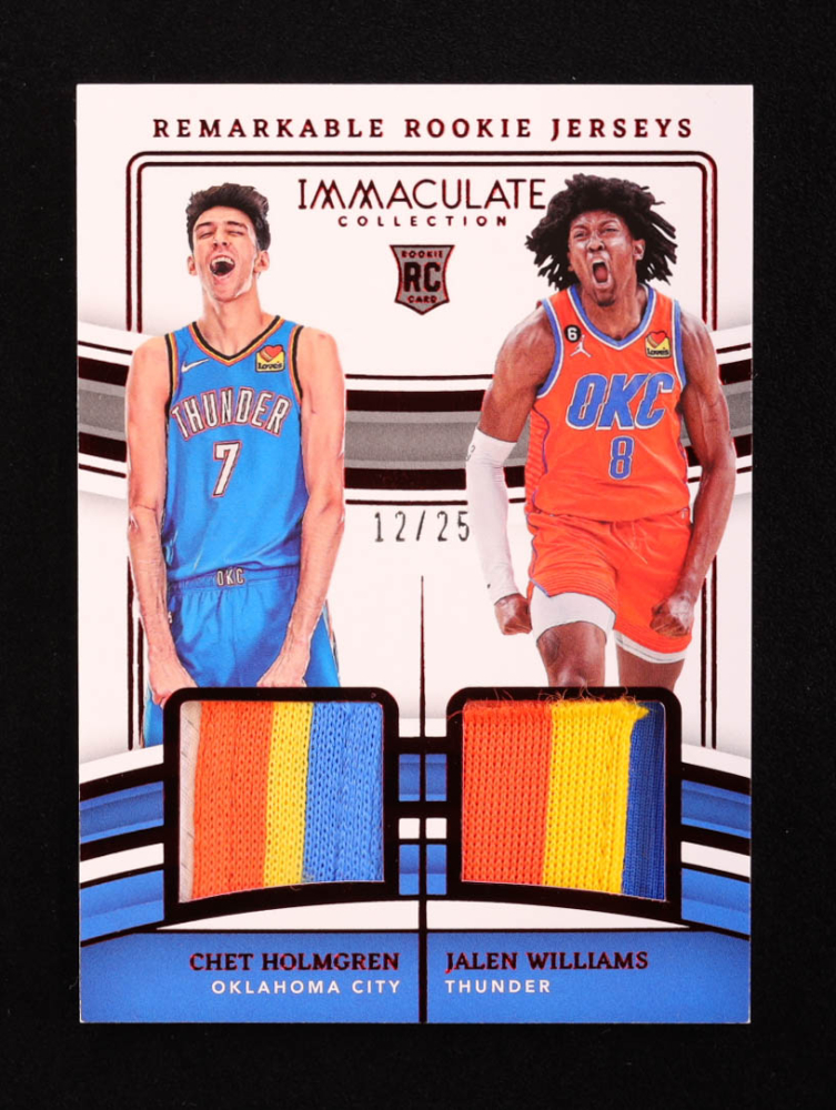 Jalen Williams / Chet Holmgren 2022-23 Immaculate Collection Remarkable Rookie Jerseys Dual Red #1 RC #12/25