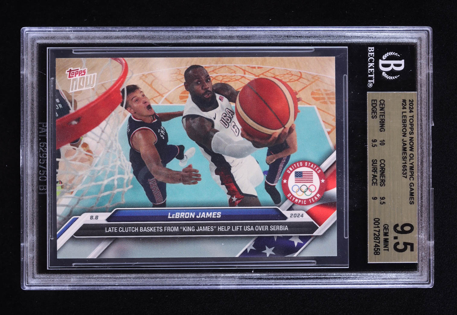 LeBron James 2024 Topps Now Olympic Games #24 (BGS 9.5) at PristineAuction.com LeBron James 2024 Topps Now Olympic Games #24 (BGS 9.5) at PristineAuction.com