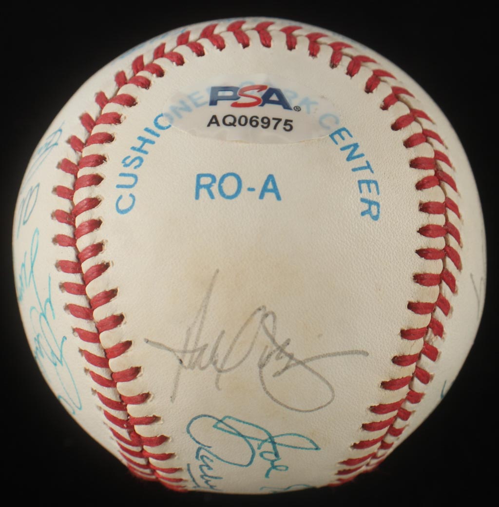 Baseball Legends OAL Baseball Signed by (12) With Ted Williams, Greg Maddux, Stan Musial, Bobby Doerr With Wood & Glass Display Case (PSA) at PristineAuction.com Baseball Legends OAL Baseball Signed by (12) With Ted Williams, Greg Maddux, Stan Musial, Bobby Doerr With Wood & Glass Display Case (PSA) at PristineAuction.com