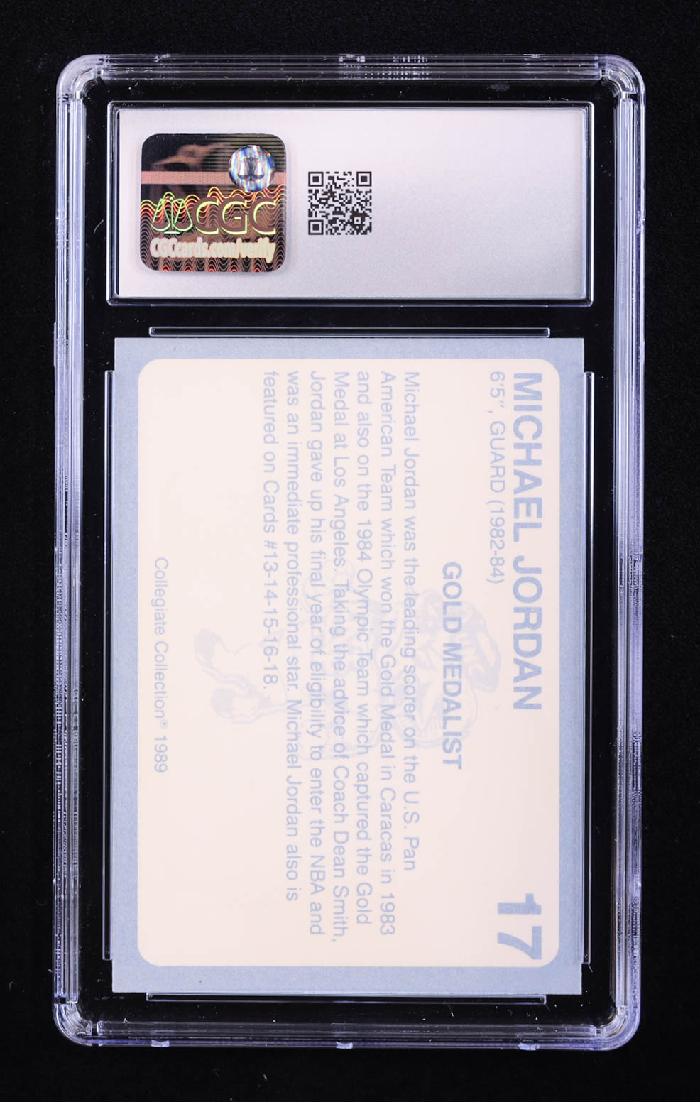 Michael Jordan 1989 North Carolina Collegiate Collection #17 (CGC 10) at PristineAuction.com Michael Jordan 1989 North Carolina Collegiate Collection #17 (CGC 10) at PristineAuction.com