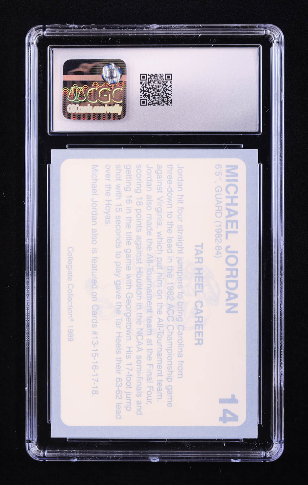 Michael Jordan 1989 North Carolina Collegiate Collection #14 (CGC 10) at PristineAuction.com Michael Jordan 1989 North Carolina Collegiate Collection #14 (CGC 10) at PristineAuction.com