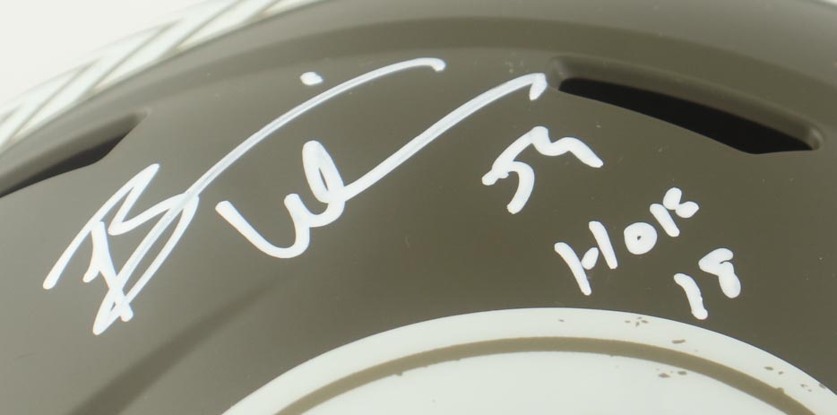 Brian Urlacher Signed Bears Full-Size Salute to Service Alternate Speed Helmet Inscribed "HOF 18" (Beckett) at PristineAuction.com Brian Urlacher Signed Bears Full-Size Salute to Service Alternate Speed Helmet Inscribed "HOF 18" (Beckett) at PristineAuction.com