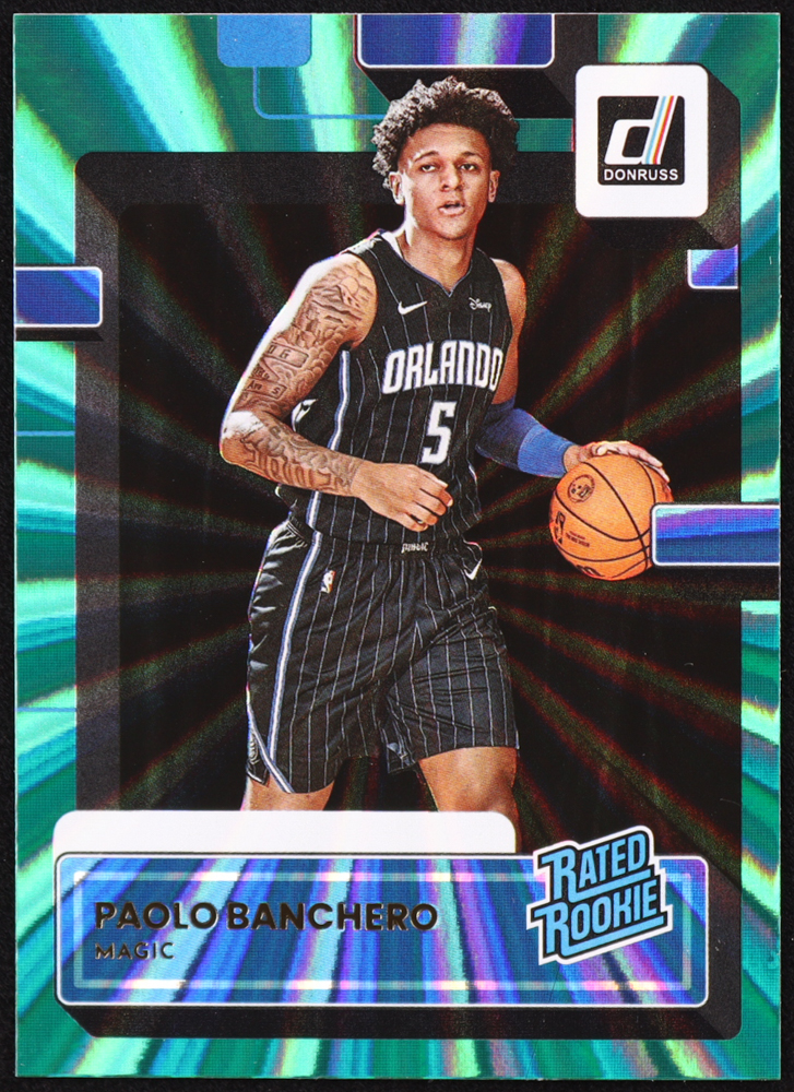 Paolo Banchero 2022-23 Donruss Holo Green Explosion #201 RR RC at PristineAuction.com Paolo Banchero 2022-23 Donruss Holo Green Explosion #201 RR RC at PristineAuction.com