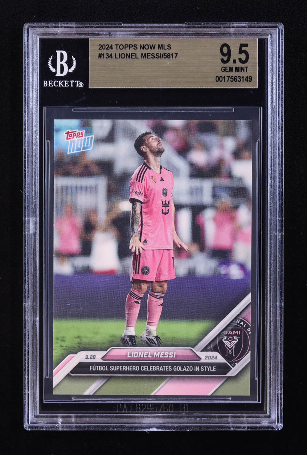 Lionel Messi 2024 Topps Now MLS #134 (BGS 9.5) at PristineAuction.com Lionel Messi 2024 Topps Now MLS #134 (BGS 9.5) at PristineAuction.com