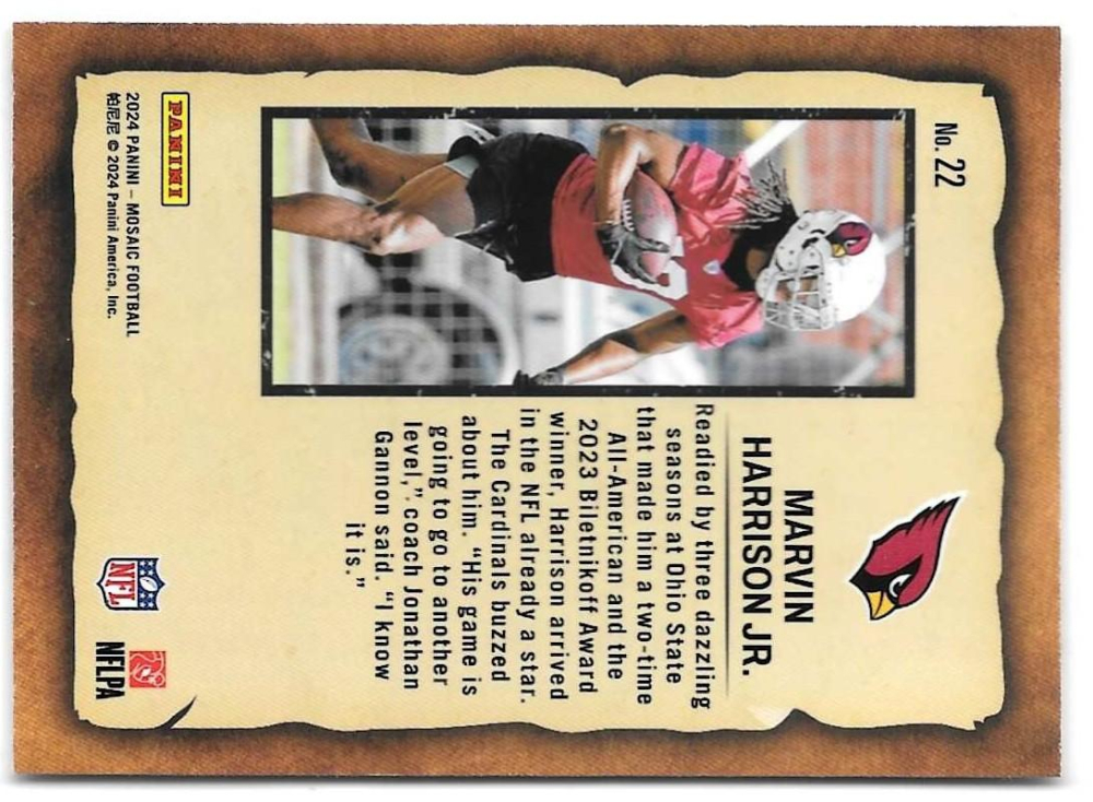 Marvin Harrison Jr. 2024 Panini Mosaic Notoriety #22 RC at PristineAuction.com Marvin Harrison Jr. 2024 Panini Mosaic Notoriety #22 RC at PristineAuction.com