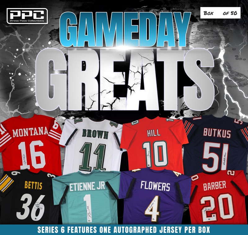 Press Pass Collectibles 2024 Gameday Greats Football Jersey Mystery Box – Series 6 (Limited to 50) at PristineAuction.com Press Pass Collectibles 2024 Gameday Greats Football Jersey Mystery Box – Series 6 (Limited to 50) at PristineAuction.com