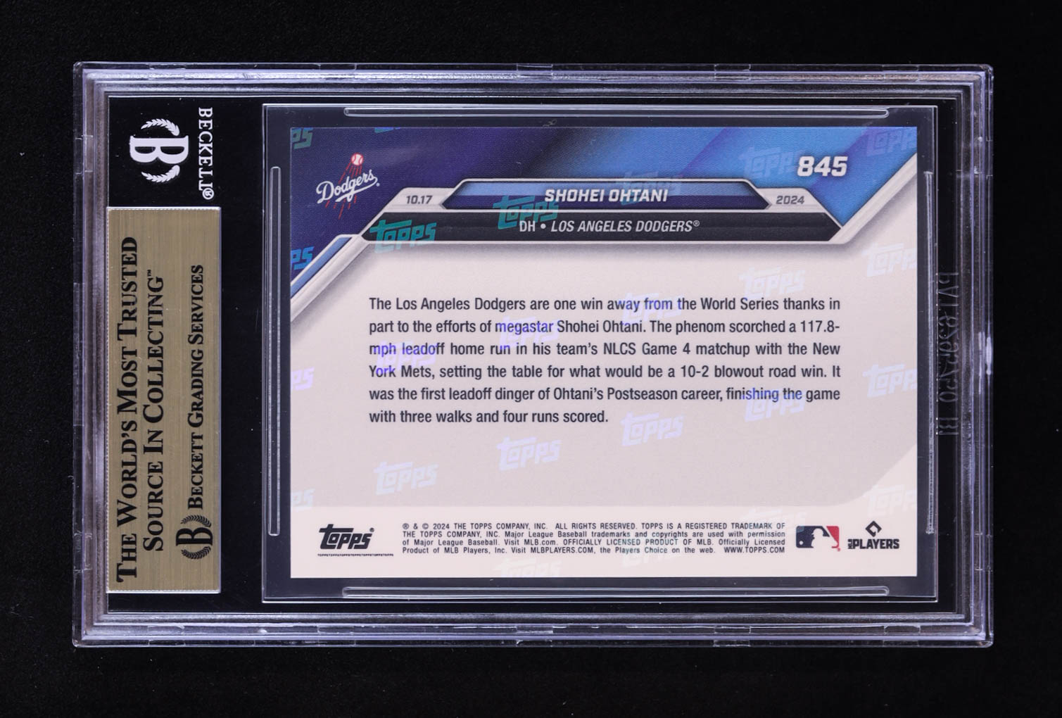 Shohei Ohtani 2024 Topps Now #845 (BGS 9.5) at PristineAuction.com Shohei Ohtani 2024 Topps Now #845 (BGS 9.5) at PristineAuction.com