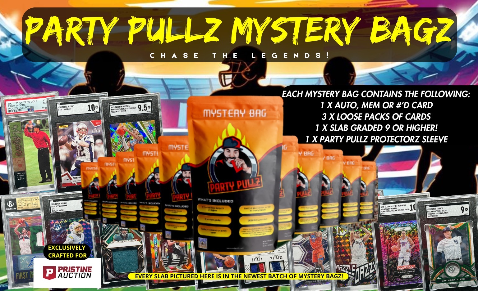 Party Pullz Sports Card Mystery Box Bagz - Pristine Exclusive (Limited to 100) at PristineAuction.com Party Pullz Sports Card Mystery Box Bagz - Pristine Exclusive (Limited to 100) at PristineAuction.com