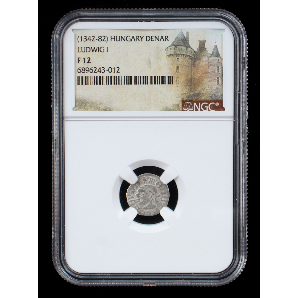Ludwig I (1342-1382) Medieval Hungary Silver Denar (NGC F12) at PristineAuction.com