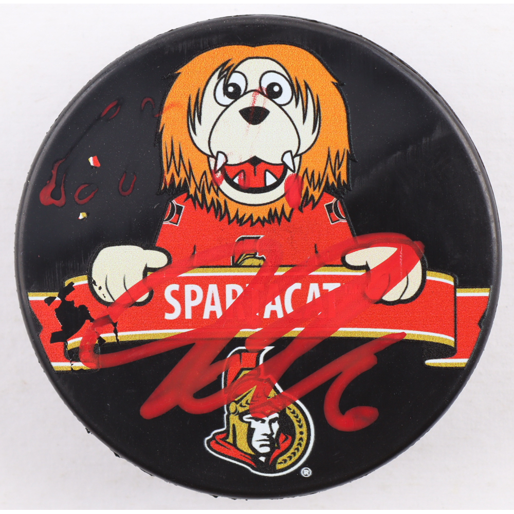 Jakob Chychrun Signed Senators Logo Hockey Puck (JSA) at PristineAuction.com