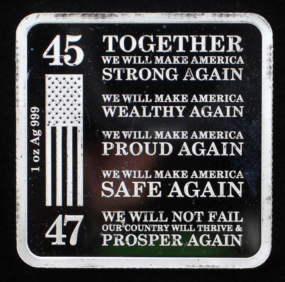 Trump Train - Donald Trump 1 Ounce .999 Fine Silver Bullion Bar at PristineAuction.com Trump Train - Donald Trump 1 Ounce .999 Fine Silver Bullion Bar at PristineAuction.com