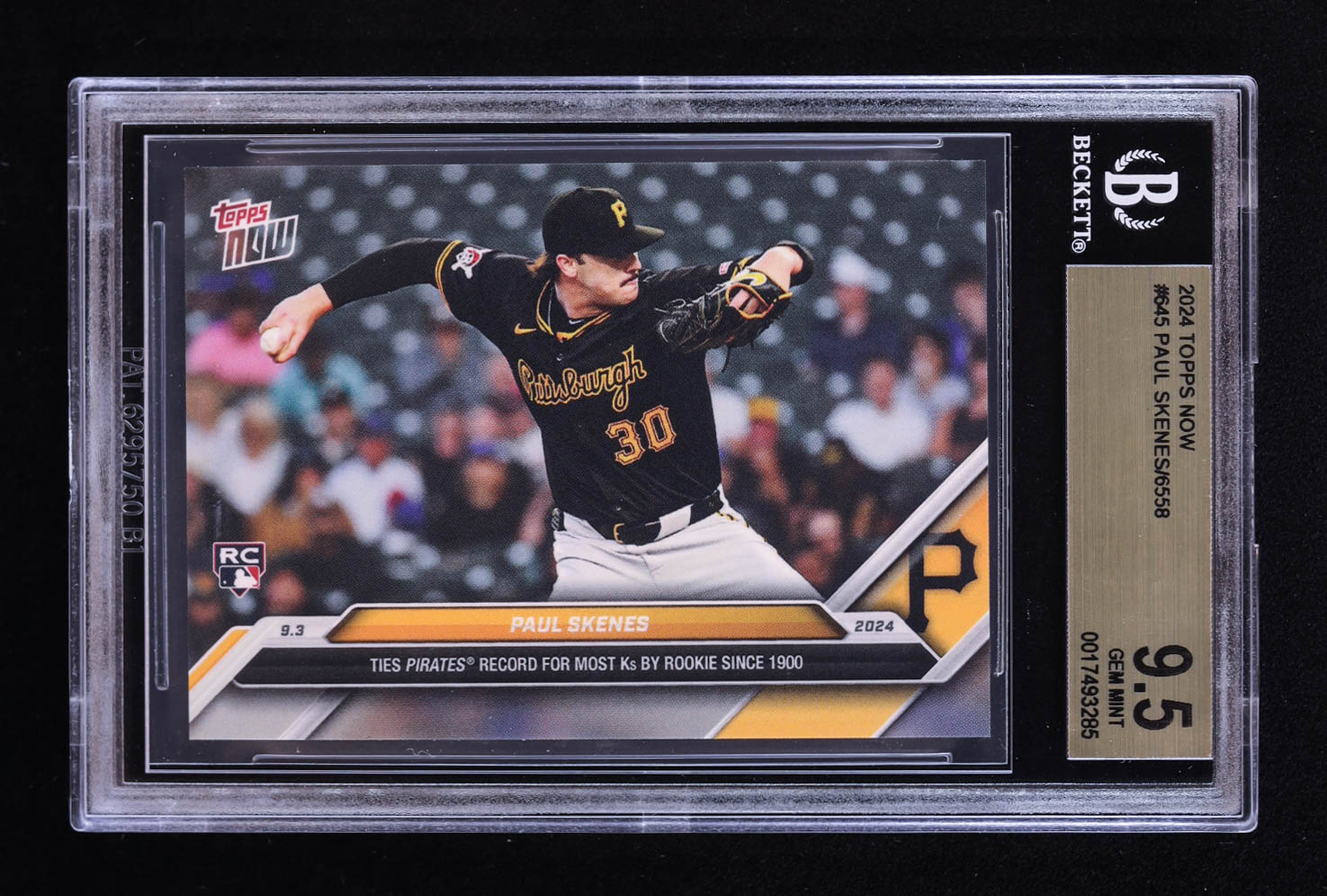 Paul Skenes 2024 Topps Now #645 RC (BGS 9.5) at PristineAuction.com Paul Skenes 2024 Topps Now #645 RC (BGS 9.5) at PristineAuction.com