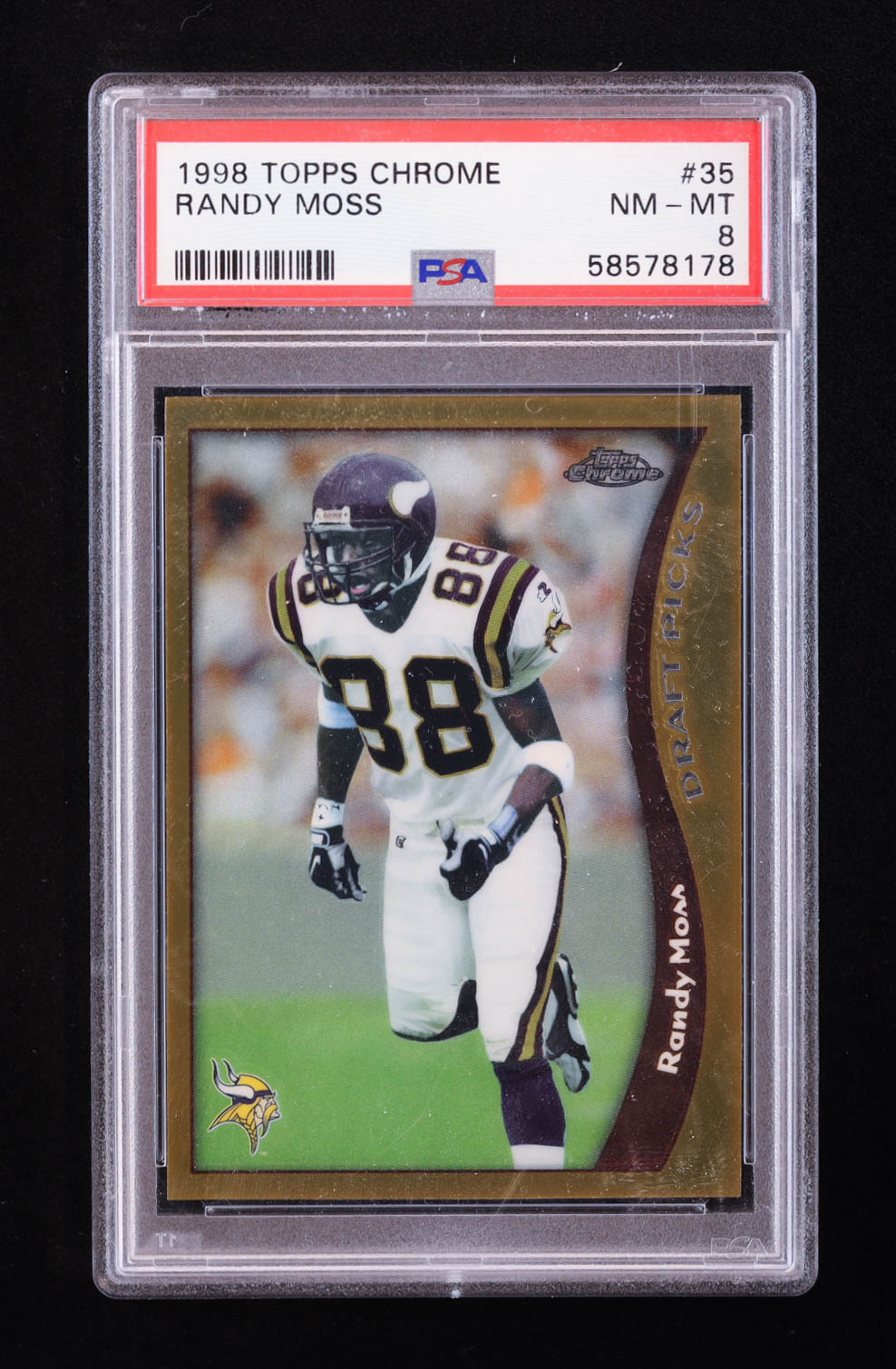 Randy Moss 1998 Topps Chrome #35 RC (PSA 8) at PristineAuction.com Randy Moss 1998 Topps Chrome #35 RC (PSA 8) at PristineAuction.com