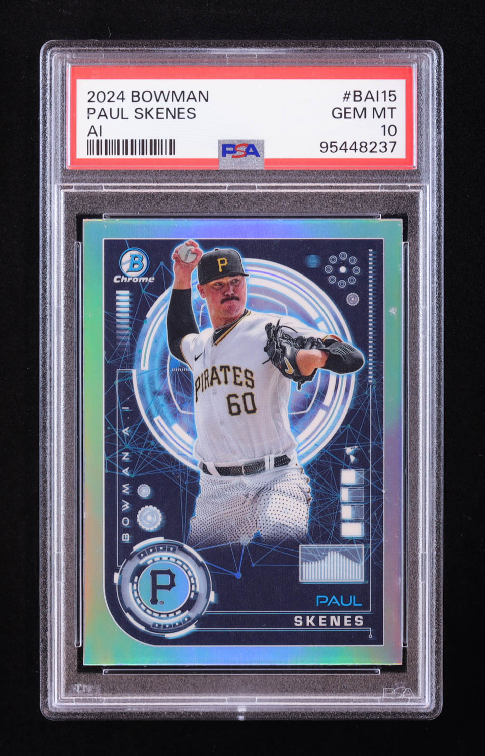 Paul Skenes 2024 Bowman Chrome AI #BAI15 RC (PSA 10) at PristineAuction.com Paul Skenes 2024 Bowman Chrome AI #BAI15 RC (PSA 10) at PristineAuction.com