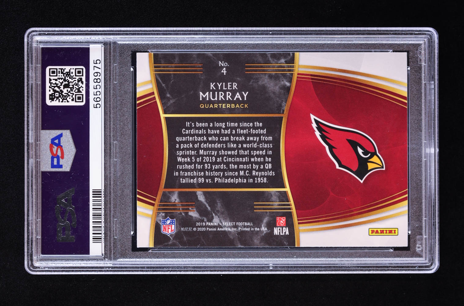 Kyler Murray 2019 Select Snapshots Prizm #4 RC (PSA 9) at PristineAuction.com Kyler Murray 2019 Select Snapshots Prizm #4 RC (PSA 9) at PristineAuction.com