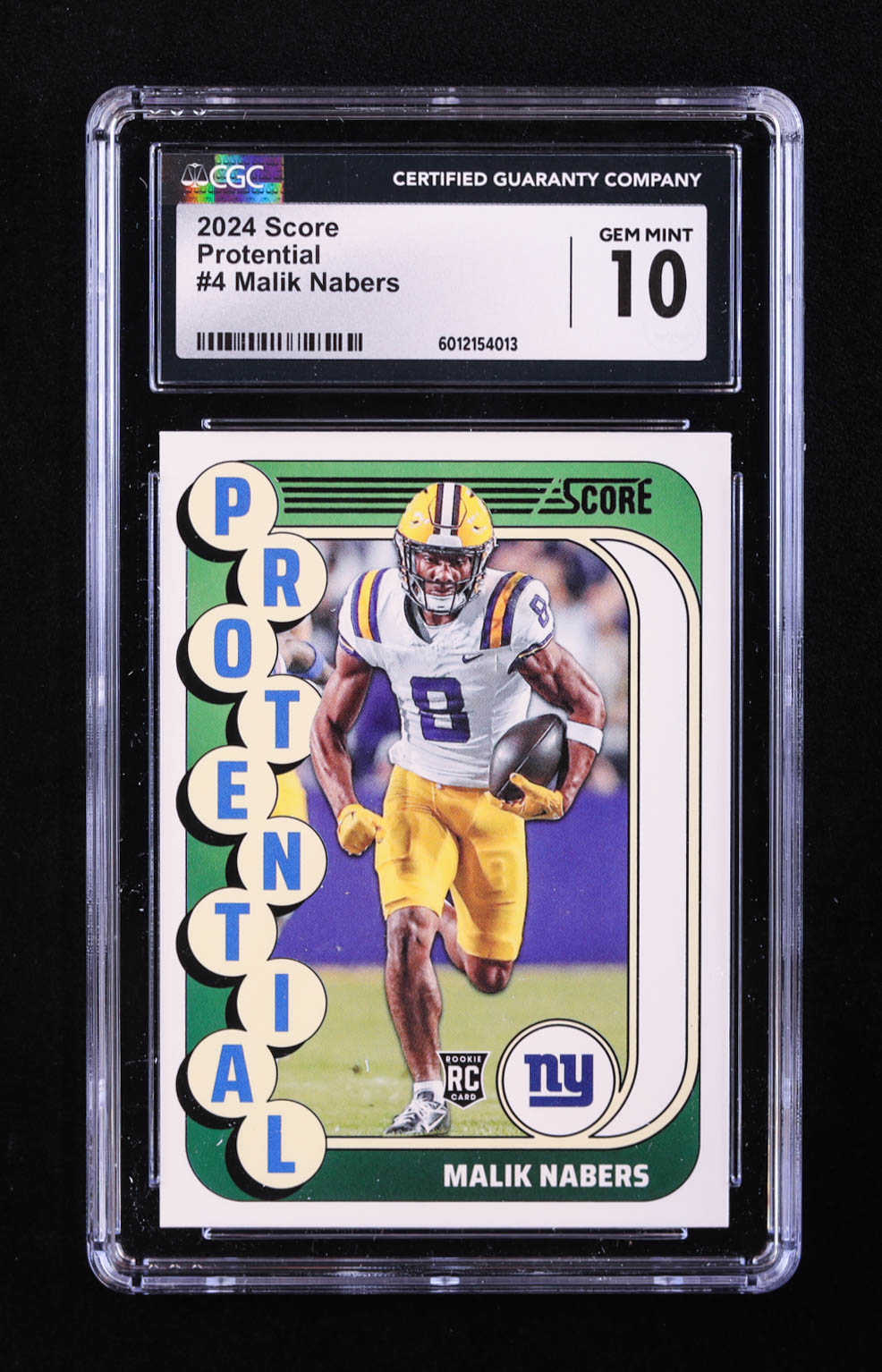 Malik Nabers 2024 Score Protential #4 RC (CGC 10) at PristineAuction.com Malik Nabers 2024 Score Protential #4 RC (CGC 10) at PristineAuction.com