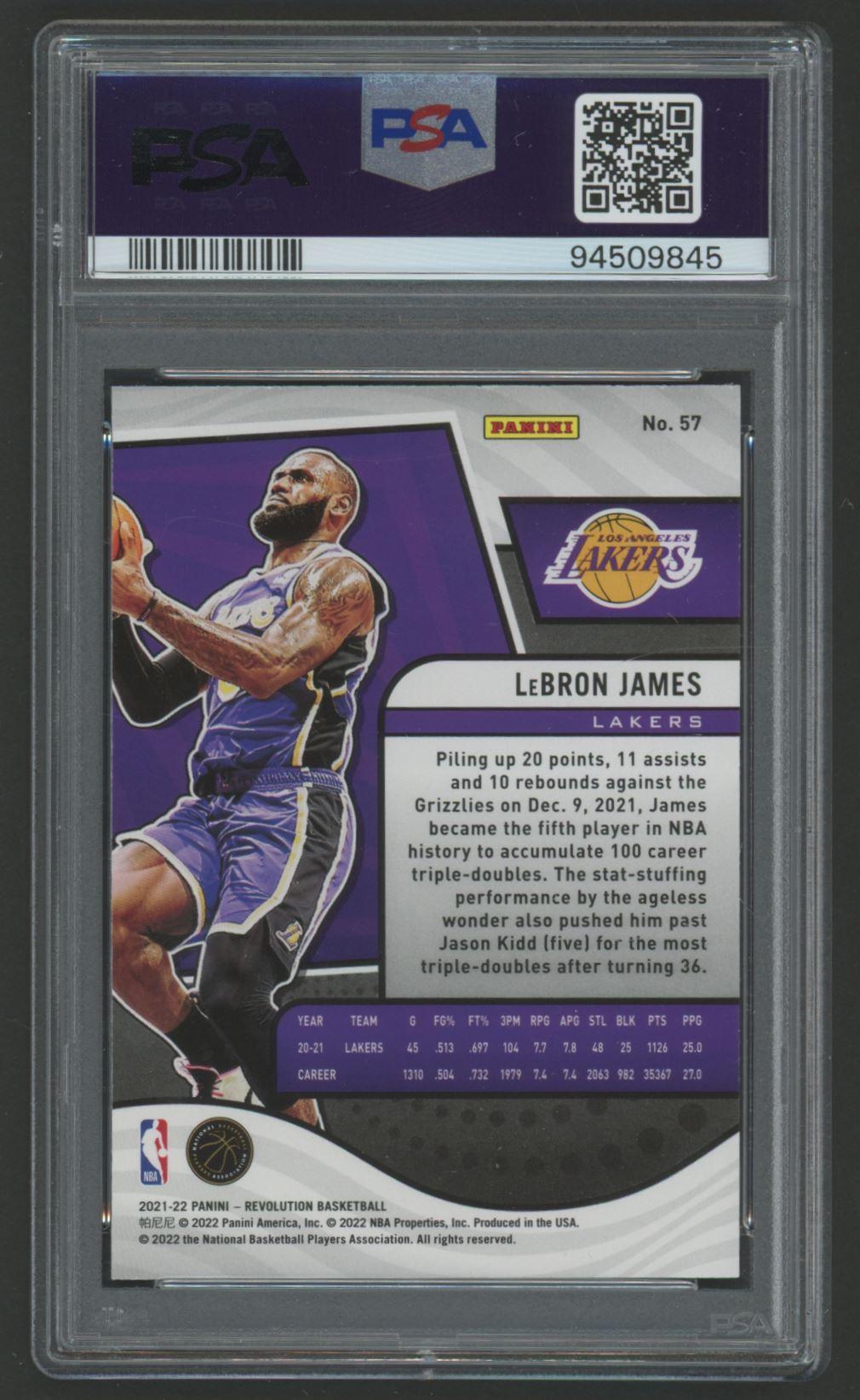 LeBron James 2021 Revolution #57 (PSA 10) at PristineAuction.com LeBron James 2021 Revolution #57 (PSA 10) at PristineAuction.com
