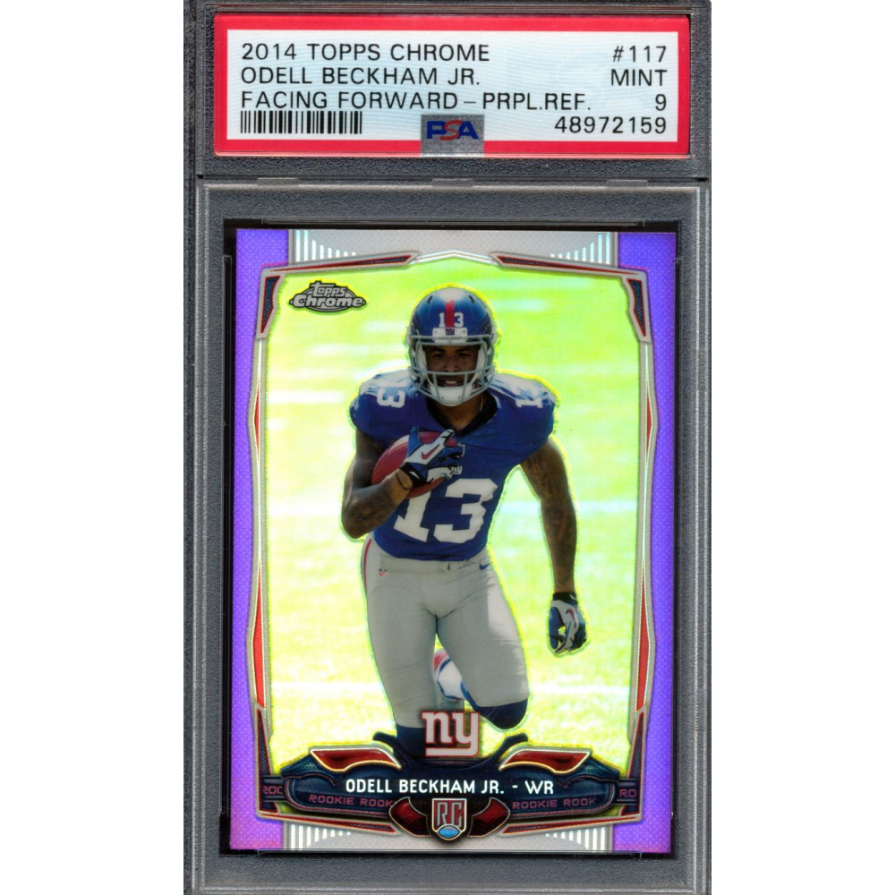 Odell Beckham Jr. 2014 Topps Chrome Purple Refractors #117 RC (PSA 9) at PristineAuction.com
