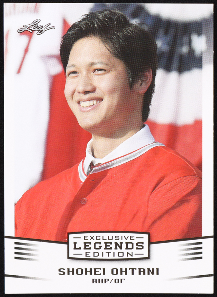 Shohei Ohtani 2018 Leaf Ohtani Legends Exclusive Edition #EE01 RC at PristineAuction.com Shohei Ohtani 2018 Leaf Ohtani Legends Exclusive Edition #EE01 RC at PristineAuction.com