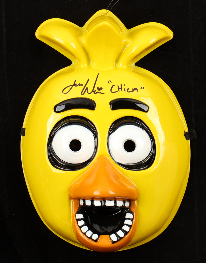 Jessica Weiss Signed "Five Nights at Freddy's" Mask Inscribed "Chica" (JSA) at PristineAuction.com Jessica Weiss Signed "Five Nights at Freddy's" Mask Inscribed "Chica" (JSA) at PristineAuction.com