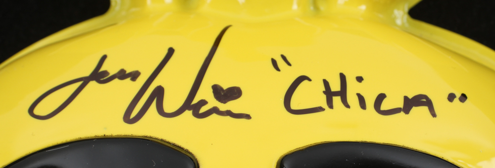 Jessica Weiss Signed "Five Nights at Freddy's" Mask Inscribed "Chica" (JSA) at PristineAuction.com Jessica Weiss Signed "Five Nights at Freddy's" Mask Inscribed "Chica" (JSA) at PristineAuction.com