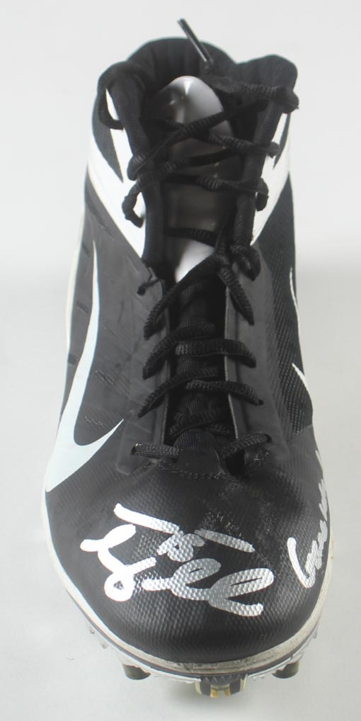 Tim Tebow Signed Personally Owned & Worn Nike Football Cleat Inscribed "Game-Used" (Tebow) at PristineAuction.com Tim Tebow Signed Personally Owned & Worn Nike Football Cleat Inscribed "Game-Used" (Tebow) at PristineAuction.com